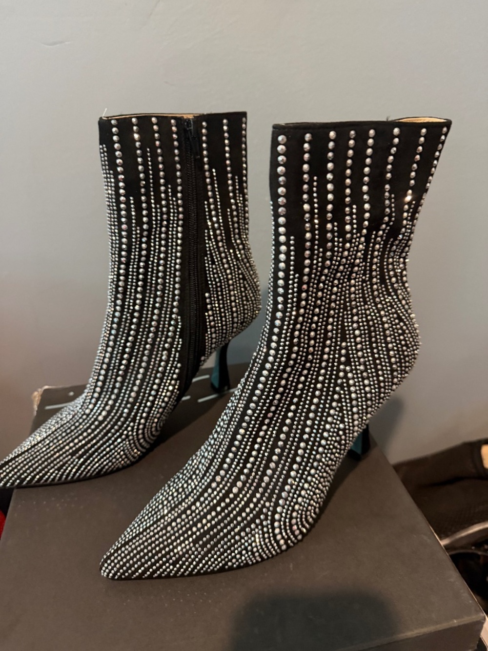 Betsy Johnson Black Studded Boots